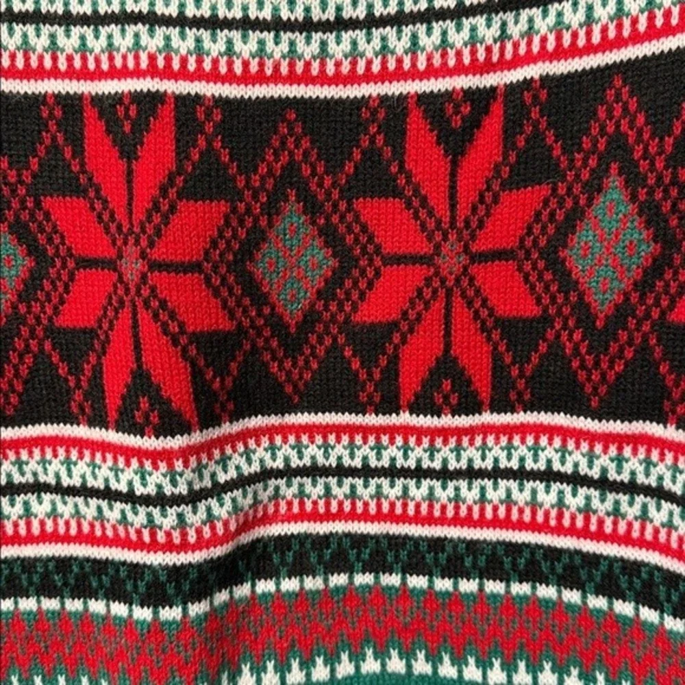 Holiday Time Ugly Christmas Sweater Santa Claus Gift‎ Chimney Fair Isle Size S